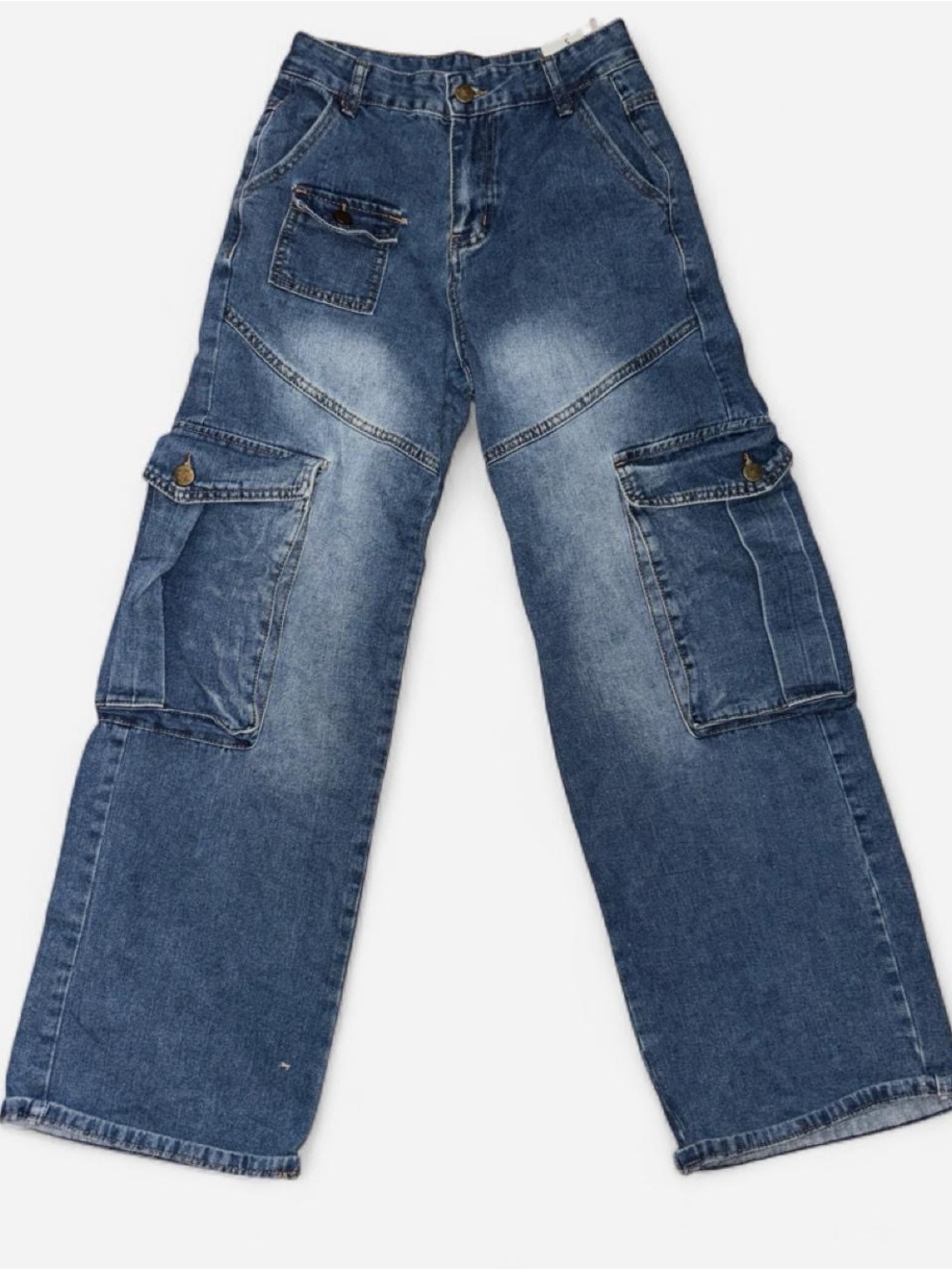 Women’s Blue Cargo Denim Jeans